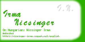 irma nicsinger business card